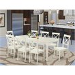 Pemberly Row 9-Piece Wood Dining Set in Linen White Finish