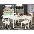 Pemberly Row 5-Piece Wood Dining Set with Panel Back in Linen White