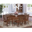Pemberly Row 9-Piece Mahogany Wood Dining Table Set with Matching Chairs