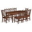 Pemberly Row 9-Piece Mahogany Wood Dining Table Set with Matching Chairs