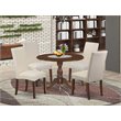 Pemberly Row 5-Piece Wood Dining Set in Mahogany and Cream Finish