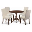 Pemberly Row 5-Piece Wood Dining Set in Mahogany and Cream Finish