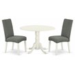 Pemberly Row 3-Piece Dining Set in Linen White and Gray Finish