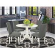 Pemberly Row 5-Piece Rubberwood Dining Set in Linen White and Gray