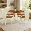 Pemberly Row 5-Piece Dining Set with Round Wood Table in Buttermilk/Cherry