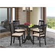 Pemberly Row 5-Piece Traditional Wood Dining Set with Black Finish