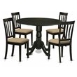 Pemberly Row 5-Piece Traditional Wood Dining Set with Black Finish