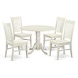 Pemberly Row 5-Piece Dining Table Set in Linen White Finish