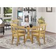Pemberly Row 5-Piece Wood Dining Set with Drop-Leaf Table in Oak