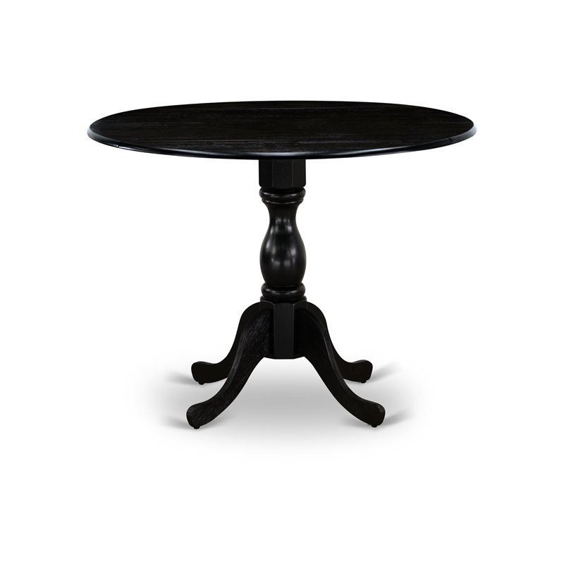 Pemberly Row 5-Piece Wood Dining Set with Linen Fabric Seats in Black