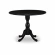 Pemberly Row 5-Piece Wood Dining Set with Linen Fabric Seats in Black