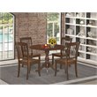 Pemberly Row 5-Piece Wood Dining Set with Slatted Chairs in Mahogany