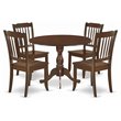 Pemberly Row 5-Piece Wood Dining Set with Slatted Chairs in Mahogany