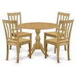 Pemberly Row 5-Piece Traditional Wood Dining Room Set in Oak Finish
