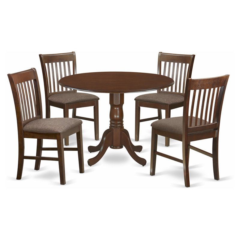 Pemberly Row 5-Piece Wood Kitchen Table and Chairs in Mahogany Finish