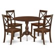 Pemberly Row 5-Piece Wood Dining Table Set with Mahogany Finish