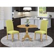 Pemberly Row 3-Piece Wood Dining Set with Drop Leaf Table in Oak