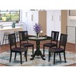 Pemberly Row 5-Piece Wood Dining Table Set with Pedestal Base in Black