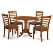 Pemberly Row 5-Piece Saddle Brown Dining Room Set with Ladder-Back Chairs