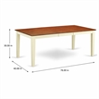 Pemberly Row Rectangular Wood Dining Table in Cream and Cherry