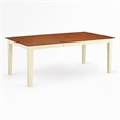Pemberly Row Rectangular Wood Dining Table in Cream and Cherry