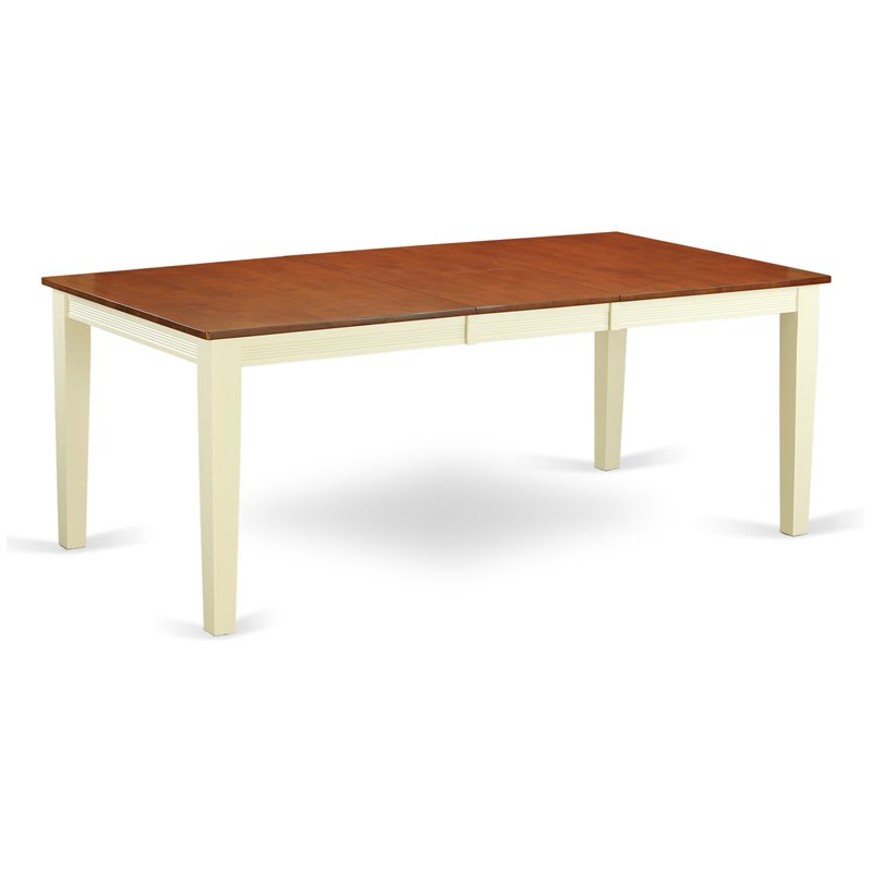 Pemberly Row Rectangular Wood Dining Table in Cream and Cherry