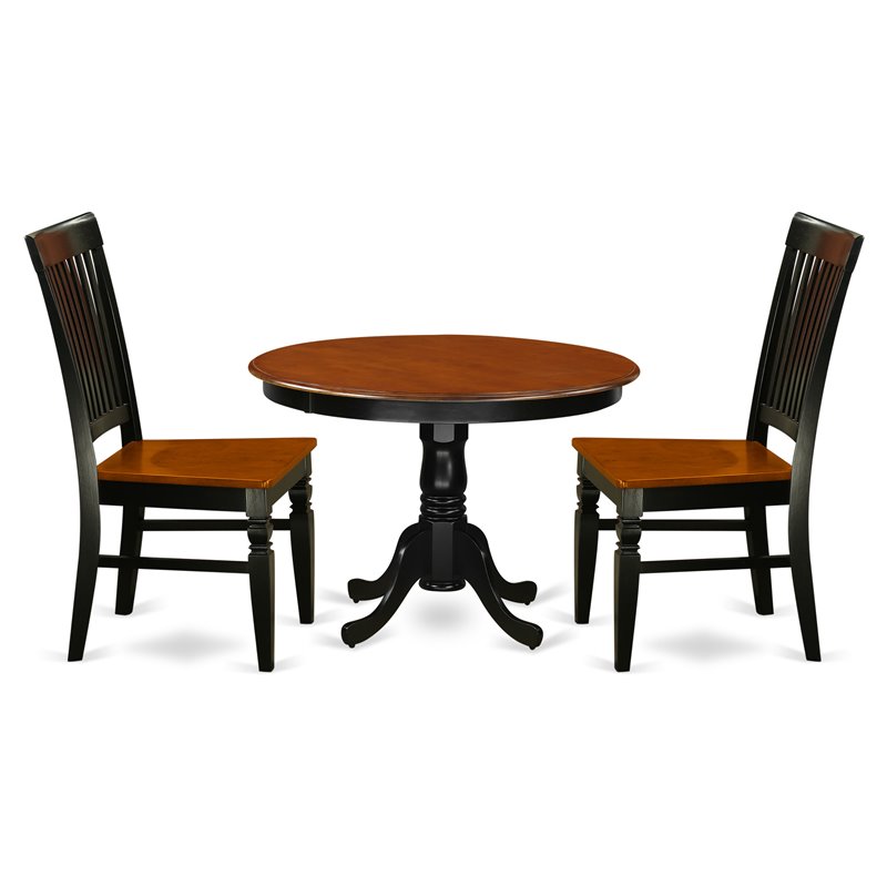 Pemberly Row 3-Piece Hartland Dining Table Set Wood Black Cherry Finish
