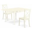 Pemberly Row 3-Piece Dining Table Set with Drop Leaf in Linen White