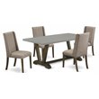 Pemberly Row 5-Piece Asian Wood Dining Table Set in Distressed Finish