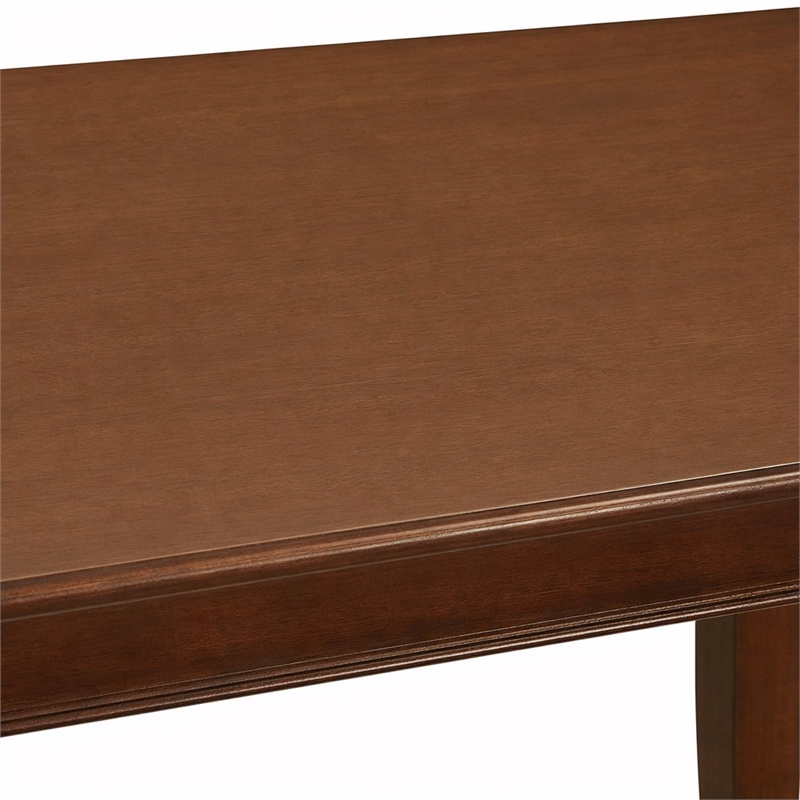 Pemberly Row Rubber Wood Dining Table in Mahogany Finish