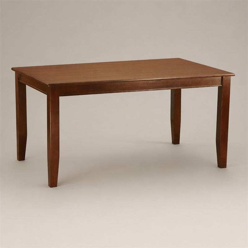 Pemberly Row Rubber Wood Dining Table in Mahogany Finish