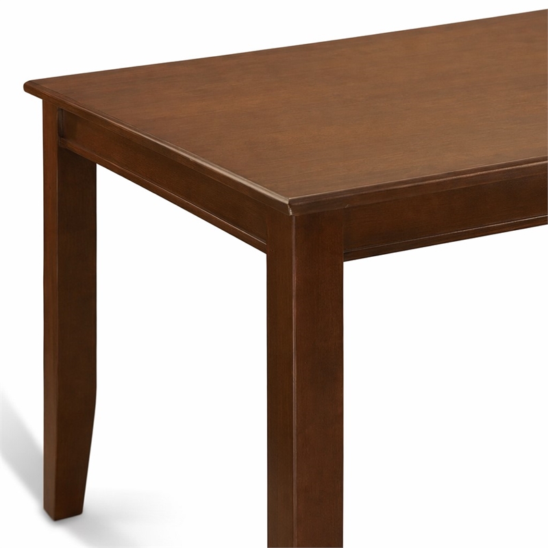 Pemberly Row Rubber Wood Dining Table in Mahogany Finish