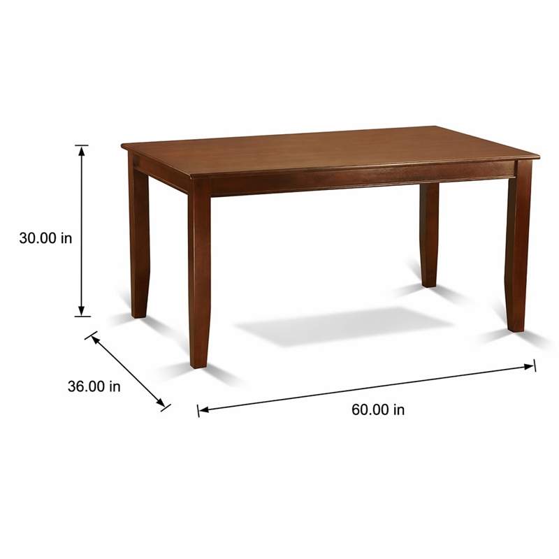 Pemberly Row Rubber Wood Dining Table in Mahogany Finish