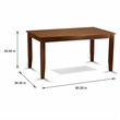 Pemberly Row Rubber Wood Dining Table in Mahogany Finish