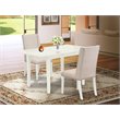 Pemberly Row 3-Piece Rubberwood Dining Table Set in Linen White Finish