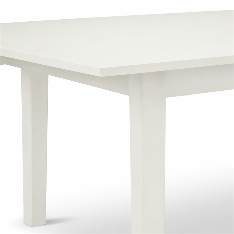 Pemberly Row 3-Piece Rubberwood Dining Table Set in Linen White Finish