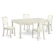 Pemberly Row 5-Piece Wooden Dining Set in Linen White Finish