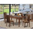 Pemberly Row 5-Piece Mahogany Wood Dining Table and Chair Set