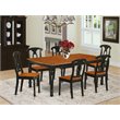 Pemberly Row 7-Piece Dining Table and Chair Set in Black and Cherry