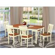 Pemberly Row 7-Piece Buttermilk & Cherry Wood Dining Set with Table & Chairs