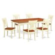 Pemberly Row 7-Piece Buttermilk & Cherry Wood Dining Set with Table & Chairs