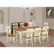 Pemberly Row 9-Piece Wooden Dining Table Set in Cherry & Buttermilk Finish