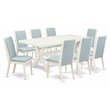 Pemberly Row X-Style 9-Piece Wood Dining Room Set in Linen White