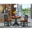 Pemberly Row 3-Piece Traditional Dining Set in Black and Cherry Finish