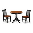Pemberly Row 3-Piece Traditional Dining Set in Black and Cherry Finish