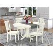 Pemberly Row 5-Piece Oval Wood Dining Set in Linen White