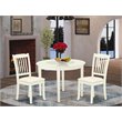 Pemberly Row 3-Piece Round Dining Table and Linen White Chairs