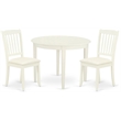 Pemberly Row 3-Piece Round Dining Table and Linen White Chairs