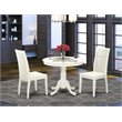 Pemberly Row 3-Piece Traditional Round Wood Dining Set in Linen White
