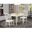 Pemberly Row 3-Piece Wood Dining Set in Linen White Finish